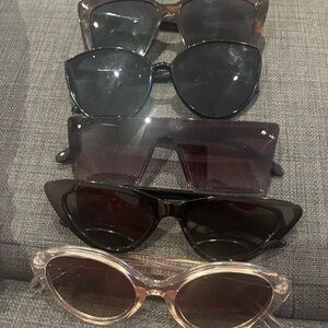 SHEIN Black and Tortoiseshell Cat-Eye & Shield Sunglasses Set
